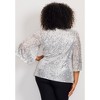 Avenue Faux Wrap Sequin Top - 3 of 4