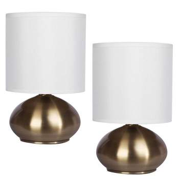 9.25" 2pk Matching Small Touch Table Lamp Set Gold - Cresswell Lighting