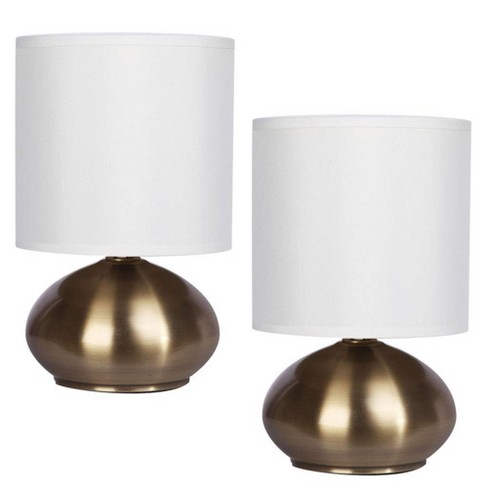 9.25 2pk Matching Small Touch Table Lamp Set Gold - Cresswell Lighting :  Target