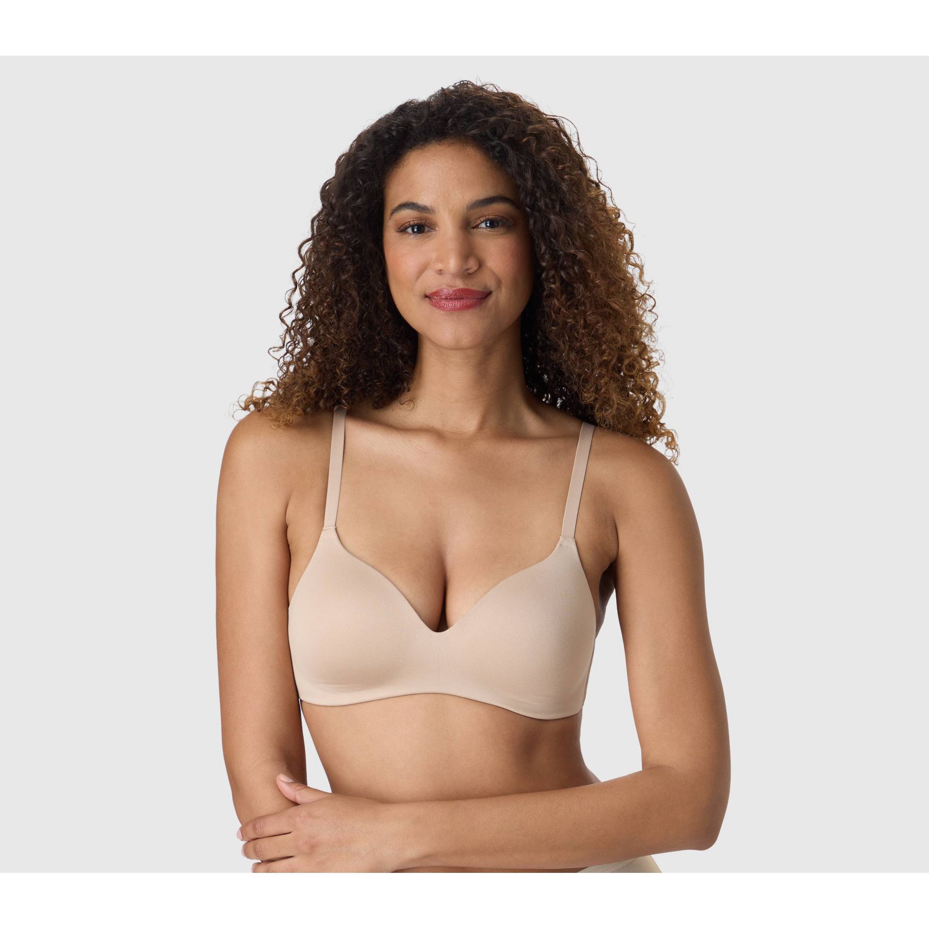 Hanes Womens's Concealing Petals Bra - Nude L