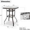 VINGLI Outdoor Bar Table with Umbrella Hole Metal Patio Bar Table, Outdoor Bar Height Table Pub Table for Patio High Top Table (Brown) - 3 of 4
