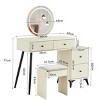 NicBex Makeup Vanity Desk with Mirror Vanity Table with Square Mirror, Compact Makeup Vanity with Movable Side Table for Apartment - 3 of 4