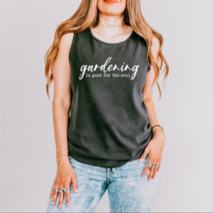 Simply Sage Market Gardening Is Good For The Soul Garment Dyed Tank - 1 of 3