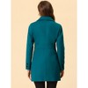 Allegra K Women's Notched Lapel Double Breasted Long Trench Coat - 4 of 4