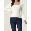 Allegra K Women's Sweetheart Neck Casual Long Sleeve Slim Fit Pullover Sweater - 2 of 4