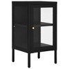 vidaXL Sideboard Black 15 in.x13.8 in.x27.6 in. Steel and Glass - 2 of 4