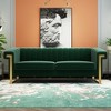 TiramisuBest Modern Cream Velvet Sofa with Gold Accents - Sleek Channel-Tufted Upholstery, 3-Seat Couch for Living Room and Office Decor - 2 of 4