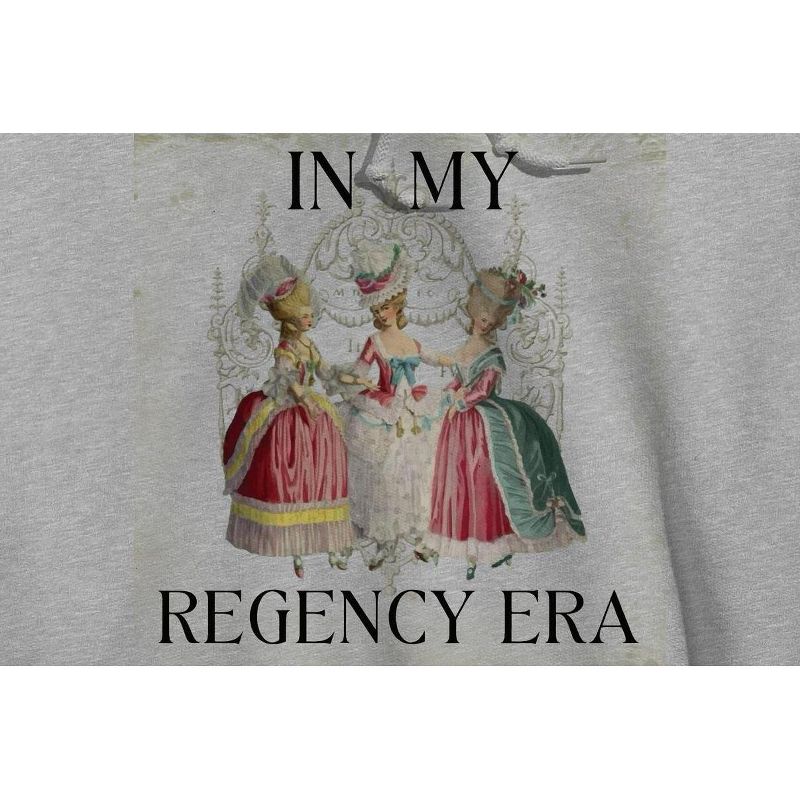 Rerun Island Women's In My Regency Era 3 Girls Long Sleeve Oversized Graphic Cotton Sweatshirt Hoodie - Sport Grey M, 2 of 4