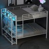 Whisen Full Size Metal Bunk Bed with LED Light Strips (7 Colors), Open Storage Shelves & Hooks - 2 of 4