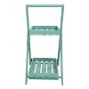 Sunnydaze 2-Tier Fir Wheeled Planter Stand - 34” H - Robin Egg Blue - 2 of 4