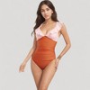 Anna-Kaci Swim Women's One Piece Swimsuit with Ruffle Shoulder Straps Deep V-Neckline and Front Ruched Detail - 4 of 4