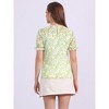 INSPIRE CHIC Women's Chiffon Short Sleeve Ruffled Trim Floral Blouse - 4 of 4