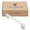 Cauldham Solid Kitchen Cabinet Pulls Handles (5" Hole Centers) - Modern Thin Profile Drawer/Door Hardware - Style M255 - Satin Nickel - image 4 of 4