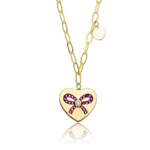 Guili Sterling Silver High Quality Gold Plated Heart Paper Clip Chains Necklace: A Stylish and Durable Statement Piece - 1 of 4