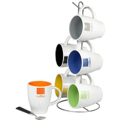 Home Basics 6 Piece Mug Set with Stand