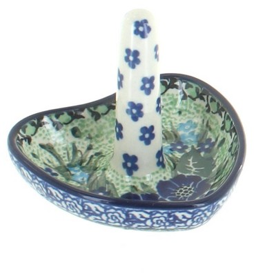 Blue Rose Polish Pottery Sapphire Fields Ring Holder