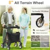 WHLICKS Foldable Rollator Walker for Seniors, Lightweight & Height Adjustable, 440 lbs Weight Capacity with Seat and Brakes, All Terrain 8” Big Wheels - 2 of 4