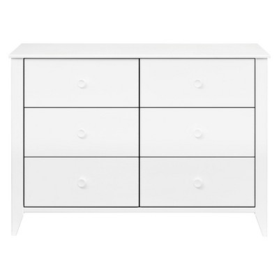 White Pinewood 6-Drawer Scandinavian Double Dresser