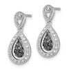 Black Bow Jewelry White & Black Diamond Teardrop Dangle Earrings in Sterling Silver - 2 of 4