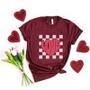Simply Sage Market Women's Love Heart Checkered Short Sleeve Graphic Tee - 3 of 4