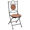 vidaXL 3 Piece Bistro Set with Mosaic Design, Durable Ceramic Tile and Iron Frame Construction, Terracotta - Ideal for Garden, Patio, or Balcony - 3 of 4
