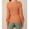 Women's Lace Puff Long Sleeve Knit Top - Clay - Listicle - 3 of 3