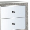 Nightstand with Mirrored Front 2 Drawers, Champagne Silver - BM251144 - 3 of 4