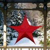 Northlight Foldable Tinsel Star Outdoor Christmas Decoration - 51" - Red - 2 of 4