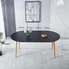 Vynxaria Extensible table COFFEE TABLE,wood leg,metal top,100/140/180x100x75cm,black color - 2 of 4