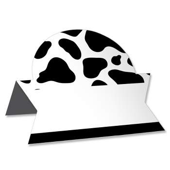 Big Dot of Happiness Cow Print - Farm Animal Party Tent Buffet Card - Table Setting Name Place Cards - Set of 24