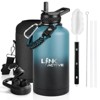 Link Active One Gallon Stainless Steel Water Bottle Triple Walled Insulated Long Lasting Cold Water Leak Proof Carrying Pouch & Accessories - 2 of 4