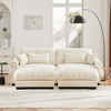NicBex Couches for Living Room Over Size 2-Seater Sofa Couch Comfort Velvet Upholstered Sofa With Ottoman and Bolstered Armrests for Bedroom, Cream - 3 of 4