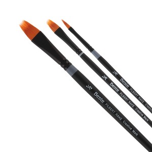 Creative Mark Beste Golden Taklon Filbert Rake #0 - 2 Pack Artist Brush, Professional Watercolor Brushes, For Acrylic Painting, Short Handle, Sharp - 1 of 4
