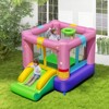 Costway Inflatable Bouncy Castle with Jumping Area Slide & Basketball Game - 2 of 4