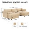 U-Shaped Sectional Sofa, 3-Seater Sofa with Pull-Out Storage Drawers and Footstool, Upholstered Chenille Sofa with Cushion-Coolbibila - 4 of 4