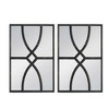VYNXARIA 16"*23" Rectangular Wooden Wall Mirror with Antique Black Frame, Vertical or Horizontal Home Decor for Living Room, Set of 2 - 4 of 4