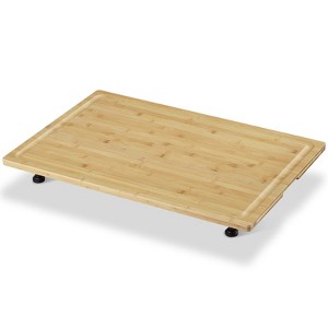 Carbonized Bamboo Stove Cutting Board with Feet 32x21 In - Thick Durable Eco-Friendly Non-Slip Kitchen Food Preparation Board - 1 of 4