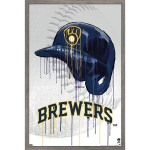 Trends International MLB Milwaukee Brewers - Drip Helmet 22 Framed Wall Poster Prints - 1 of 4