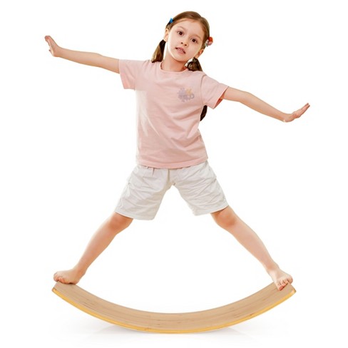 Babyjoy Wooden Wobble Balance Board 35.5 Rocker Yoga Curvy Board Toy Kids  Adult