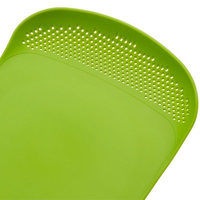 Green Plastic Rectangular Chopping Mat with Colander