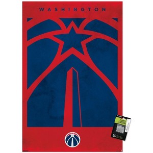 Trends International NBA Washington Wizards - Logo 25 Unframed Wall Poster Print Clear Push Pins Bundle 22.375" x 34" - 1 of 4