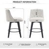 Gulches 360° Swivel Bar Stools Set of 2, Modern Design, White with Button Tufted Back, 25-inch - 3 of 4