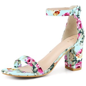Allegra K Women's High Heels Ankle Strap Chunky Sandals - 1 of 4