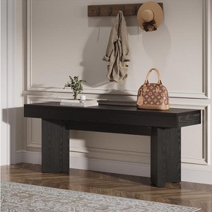 Tribesigns 47" Wooden Entryway Bench, Farmhouse End of Bed Bench, Long Dining Table Benches Seat for Kitchen, Bedroom, Hallway, Foyer - 1 of 4