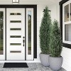 Artificial Topiary Trees Set of 2 – Realistic UV-Protected Potted Faux Cedar Trees for Outdoor Home Decor, Perfect for Front Door Planters - 3 of 4