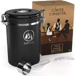 Barvivo Coffee Canister for Ground Coffee & Coffee Beans - Black