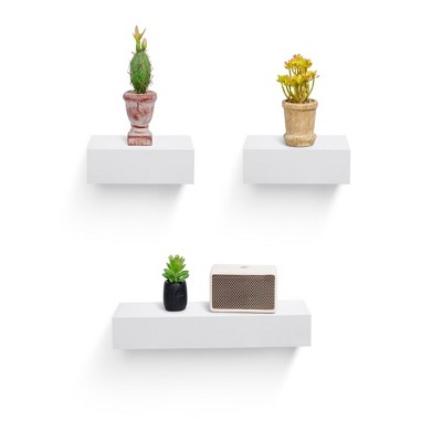 Dsvimoy Planter Stands and Holders Planter Stands Shelf with Invisible Brackets for Home Storage, Black, 21"*6"*5"