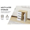 ORRD 31.5" Storage Cabinet with Adjustable Shelf, 4 Removable Drawers, Freestanding Floor Cabinet for Entryway, Living Room, Kitchen, White & Wood - image 2 of 4