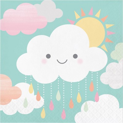 48ct Clouds Print Disposable Napkins