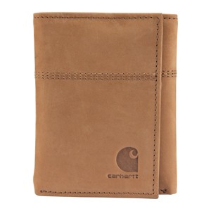 Carhartt Men's Casual Saddle Leather Wallets, Available in Multiple Styles and Colors, Carhartt Brown (Trifold) - 1 of 4
